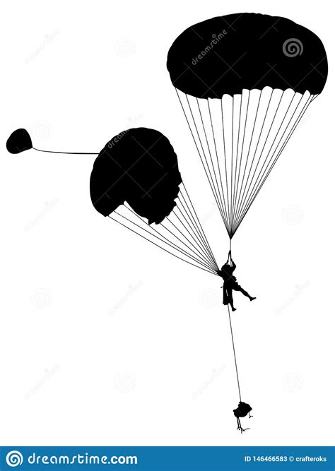 Parachute Silhouette Stock Illustrations 1183 Parachute Silhouette