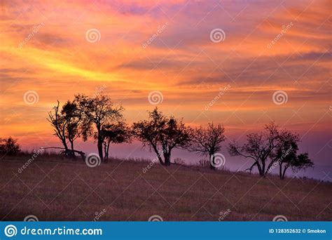 Autumn Landscape At Sunset Stock Photo Image Of Beauty 128352632