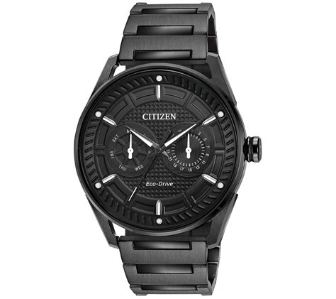 Citizen Eco Drive Mens Black Stainless Steel Bracelet Watch