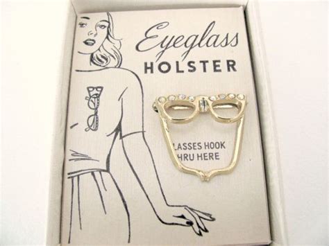 Vintage 1960s Eyeglass Holder Brooch Nos Gold Eyeglass Etsy