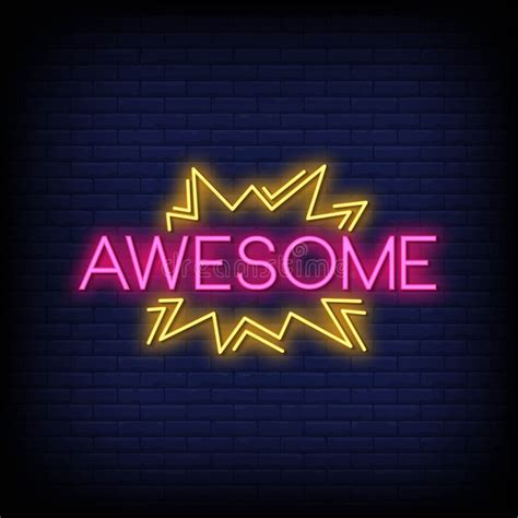 Awesome Neon Signs Style Text Vector Stock Vector Illustration Of