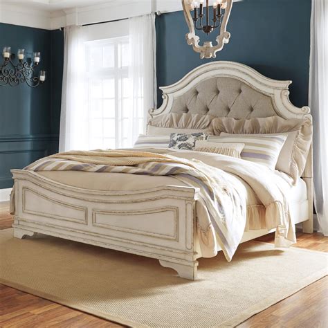 Signature Design By Ashley Realyn King Upholstered Panel Bed With
