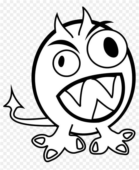 Scary Monster Clipart Black And White Halloween Monster Black And