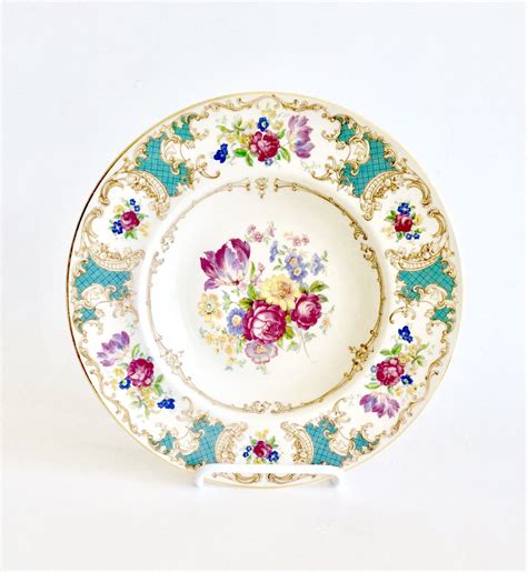 Syracuse China Old Ivory ROMANCE GREEN Pattern Rimmed Soup ~ Wall Decor