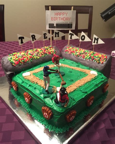 Baseball Stadium Cake Baseball Birthday Cakes Football Birthday Party Softball Birthday Cakes