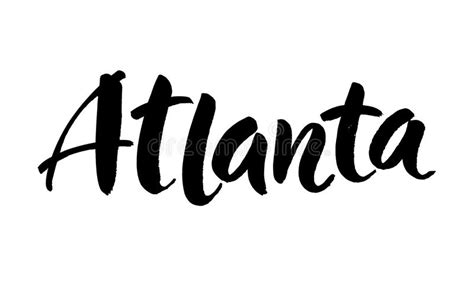 Hand Written Isolated City Of Atlanta Text Capital Of Georgia Vector