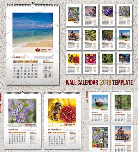 Wall Calendar Template 2018 A3 Free Download