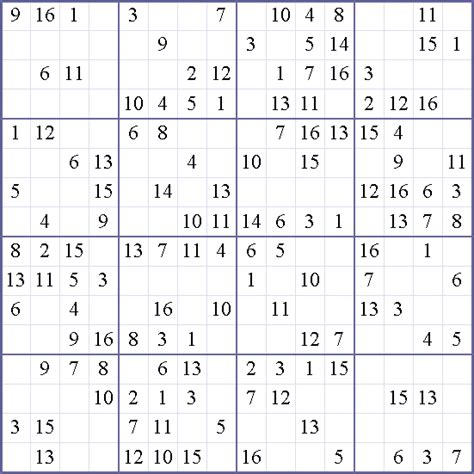 Sudoku 16 X 16 Para Imprimir Super Sudoku 16x16 A Giant Les Grilles