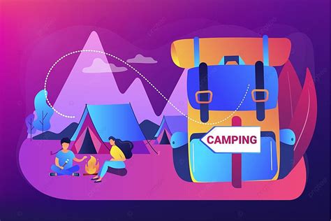 Tent In Forest Summer Camping Background Graphic Forest Illustration