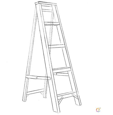 Easy 3d Drawing Draw Ladder Step By Step For Kids And