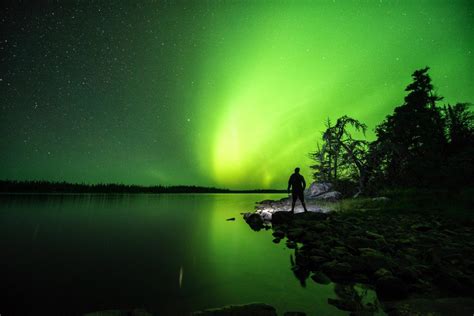 Northern Lights Over Best Island In Wabakimi Provincial Park Ontario