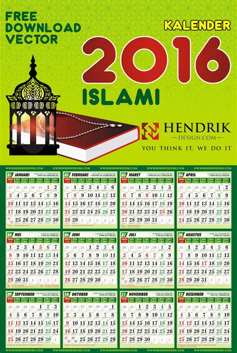 45 Aksesoris Desain Kalender Islami Cdr Desain Kalender