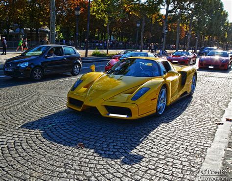 Cars Enzo Ferrari Italia Jaune Supercars Yellow Hd Wallpaper