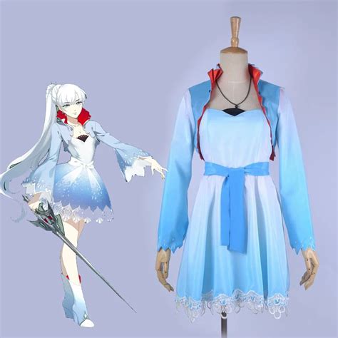 American Cartoon Rwby White Trailer Weiss Schnee Cosplay Costume Halloween Carnival Unifroms