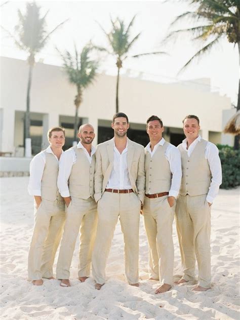 There is assured guarantee from the linen suits. A Beach Chic Wedding in Tulum | Beach wedding groom, Beach ...