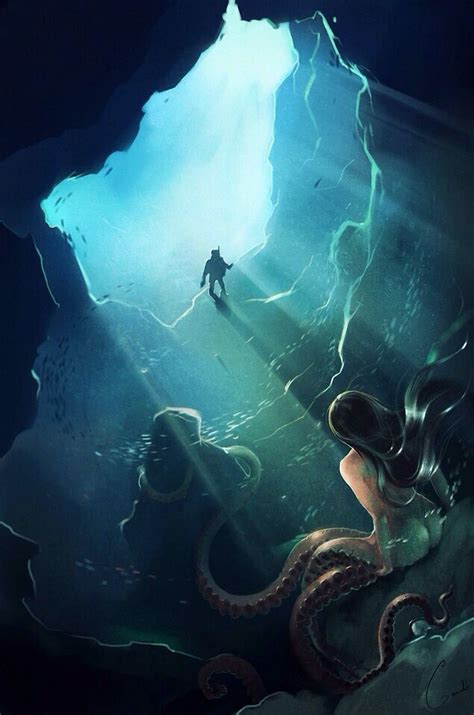 Pin By Mastersnape On Mermaid Ocean Illustration Underwater Painting