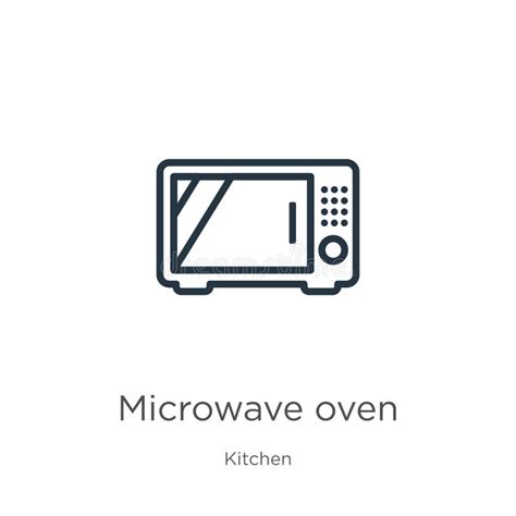 Microwave Oven Icon Thin Linear Microwave Oven Outline Icon Isolated