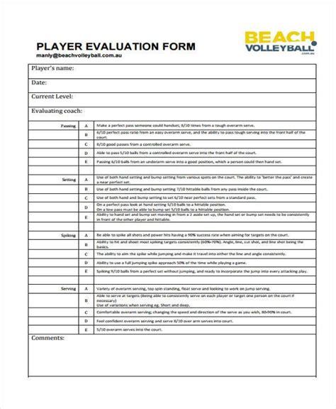 Staying with the theme of forms to evaluate your program, here is another one that i've used quite often. FREE 8+ Sample Volleyball Evaluation Forms in PDF | MS Word