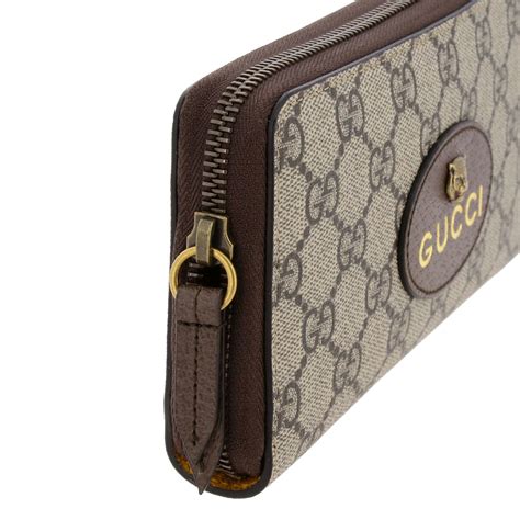 Gucci Neo Vintage Wallet In Gg Supreme Leather With Tiger Wallet