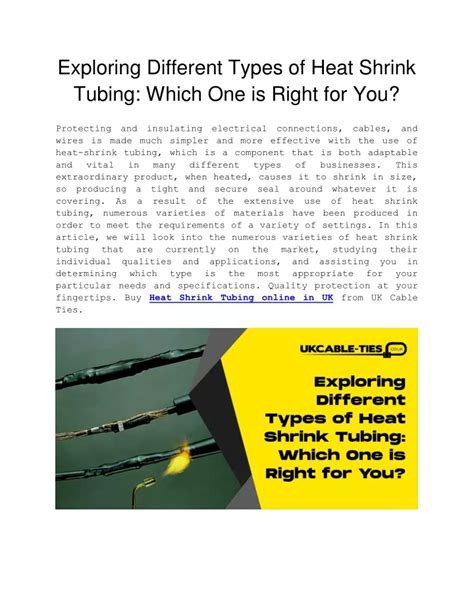 PPT Exploring Different Types Of Heat Shrink Tubing PowerPoint