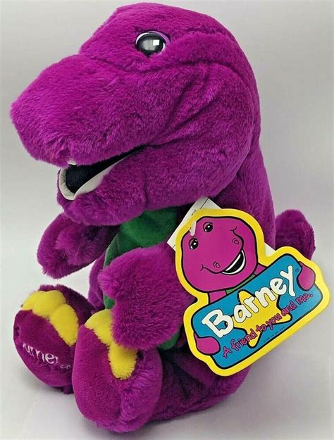 vintage original 1992 barney the dinosaur purple plush toy lyons group goldenbearcompany