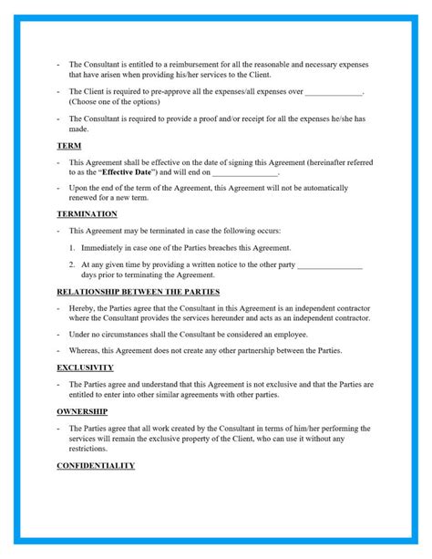 Simple Consulting Contract Template Free Printable Templates