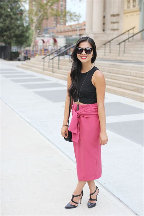 Pink Tie Waist Skirt Skirt The Rules Nyc Style Blogger