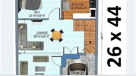 26x44 House Plan 26 By 44 Ka Ghar Ka Naksha 2644 House Design