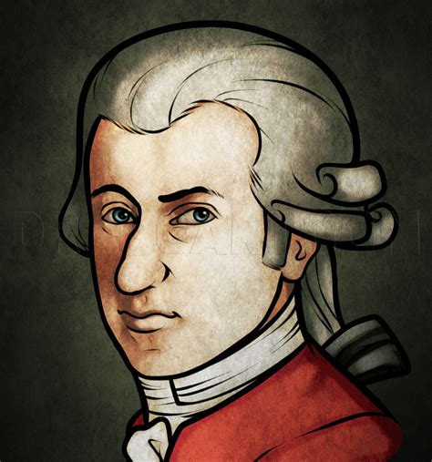 How To Draw Mozart Wolfgang Amadeus Mozart Step By Step Drawing