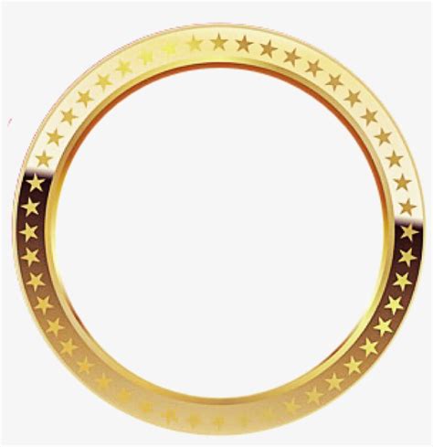 Khung Hình Vòng Tròn Trong Suốt Transparent Background Gold Circle