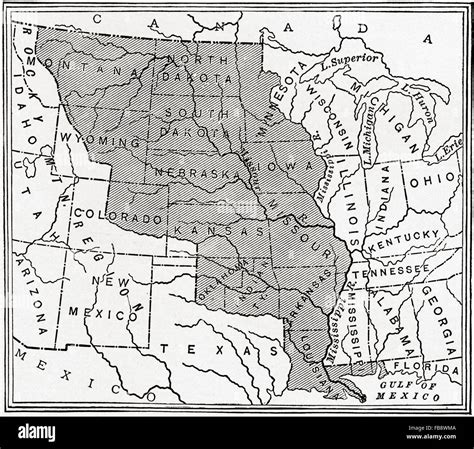 Map Showing The Louisiana Purchase The Acquisition Of The Louisiana
