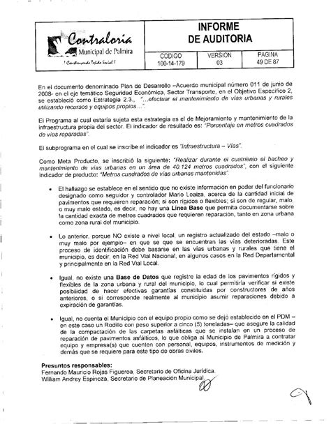 Informe De Auditoria Final De La Contraloria Municipal