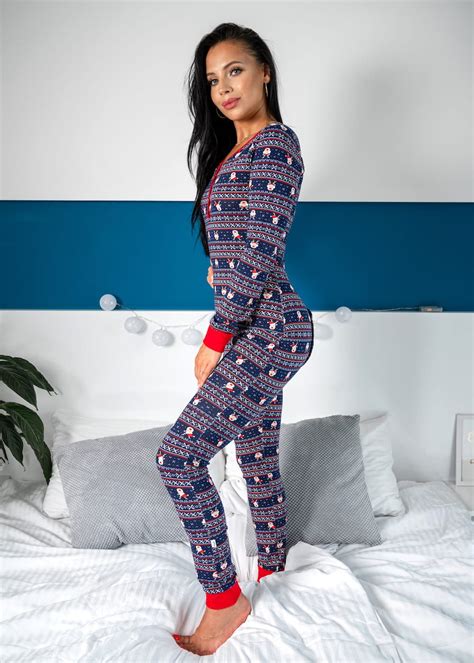 Pajama With Open Butt Flap Sexy Sleep Suit Snowy Etsy