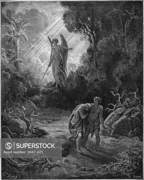 Adam And Eve The Expulsion From The Garden From Milton S Paradise Lost Gustave Dore 1832