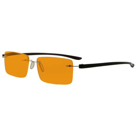 rimless blue light blocking glasses for women orange tinted readers