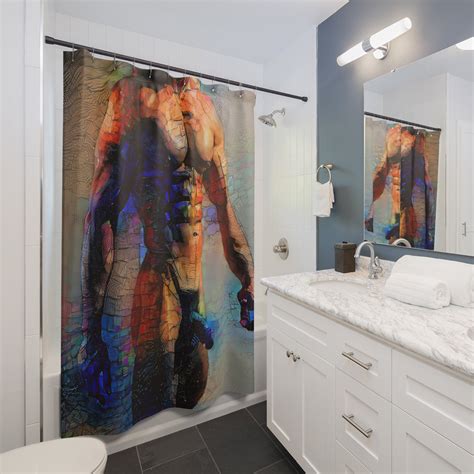 Prismatic Nude Male Shower Curtain Etsy