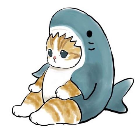 Shark Kitty 🦈🐱 Aww In 2021 Kitten Drawing Cute Animal Drawings Cat Art