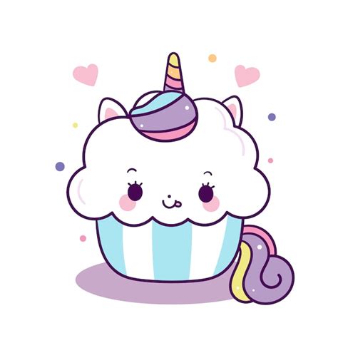 Premium Vector Cute Unicorn Cupcake Vector