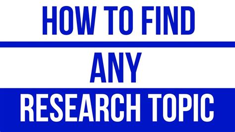 How To Find Any Research Topic L How To Find Research Proposal Topic
