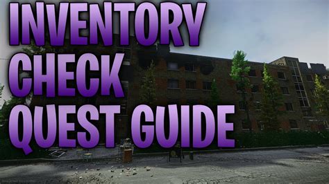 Inventory Check Quest Guide Escape From Tarkov Youtube