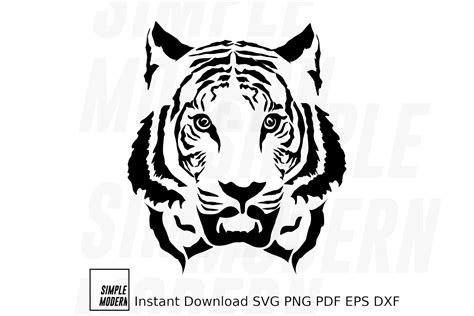 Fierce Tiger Face Vector File Simple Modern SVG