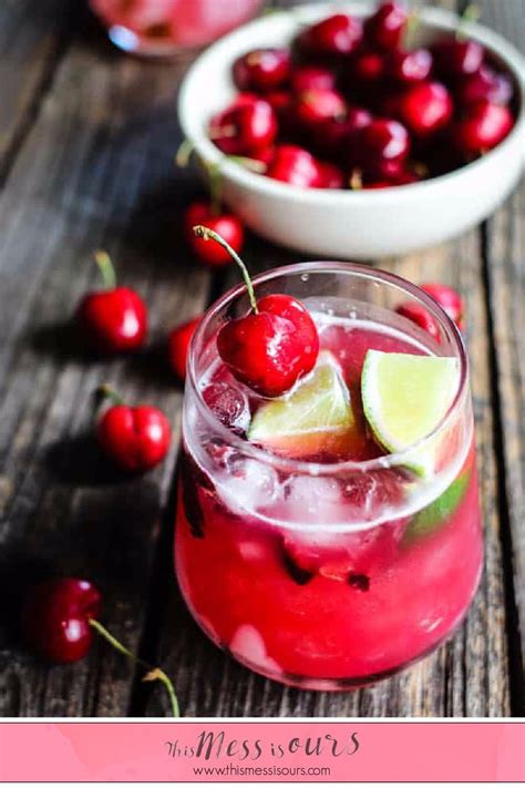 Fresh Cherry Limeade Cocktail Recipe Cherry Limeade Fresh Cherries Limeade
