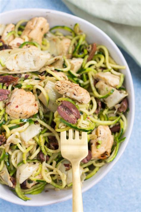 Whole30 Greek Chicken Zucchini Noodles - The Clean Eating ...
