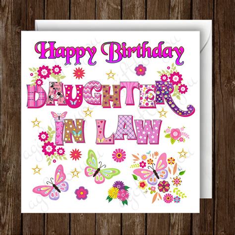 Happy Birthday Daughter In Law Greeting Card Free Postage Etsy