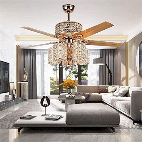 Check spelling or type a new query. LuxureFan 52″ Crystal Ceiling Fan Light Fixtures 5 Lights ...