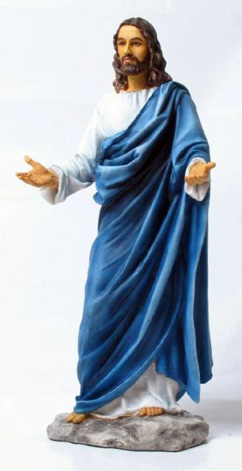Welcoming Jesus Statue Hand Painted Resin 12 95087