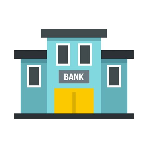 Bank Building Icon Flat Style Building Icons Bank Icons Style Icons