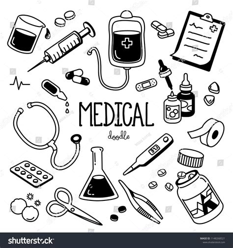 Medical Doodlehand Drawing Styles For Midical And Health Care Items