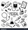 medical Doodle.Hand drawing styles for midical and health care items. # ...