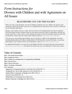 Print Divorce Papers Indiana Fillable Form